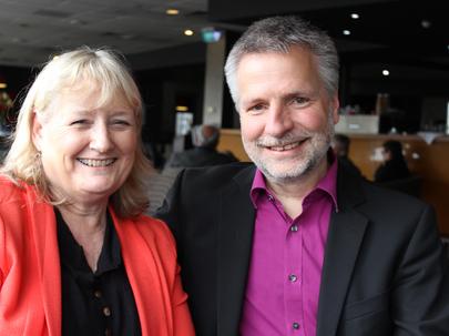 Deacon Sandy Boyce, president of the IDC’s Protestant sister body, the DIAKONIA World Federation, with IDC president, Prof. Dr. Klaus Kießling, at the Australian NAD conference