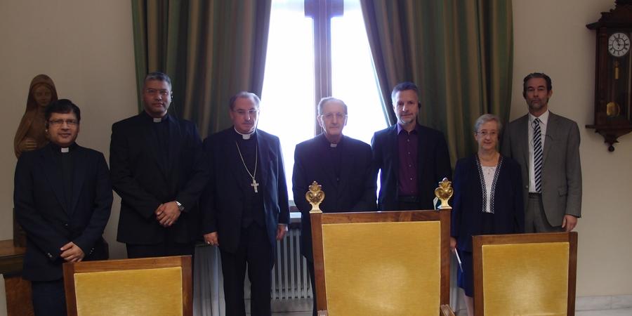 IDC Board with representatives of the Congregation for the Clergy among others Card. Beniamino Stella