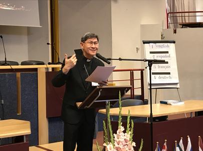 Cardianl Luis Antonio Tagle, Manila, Philippines, at IDC conference in Lourdes
