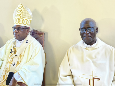 Archbishop Dabula Anthony Mpako of Pretoria alongside Rev. Deacon Tiko Maeko, who celebrated his 45th anniversary of ordination to the permanent diaconate on 16th December 2022.