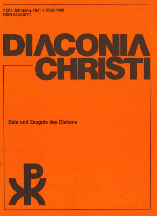 Cover Diaconia Christi #23/1988.1