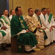 Bishops and deacons during the solemn Mass