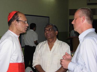 Cardinal Gracias speaking with Erik Thouet